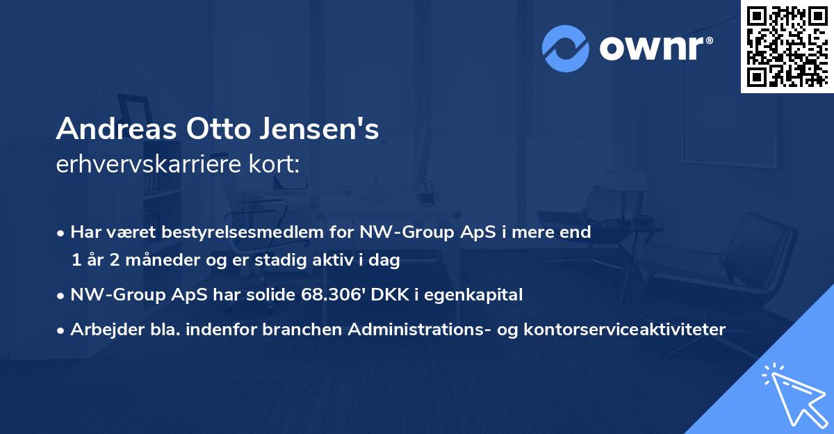 Andreas Otto Jensen's erhvervskarriere kort