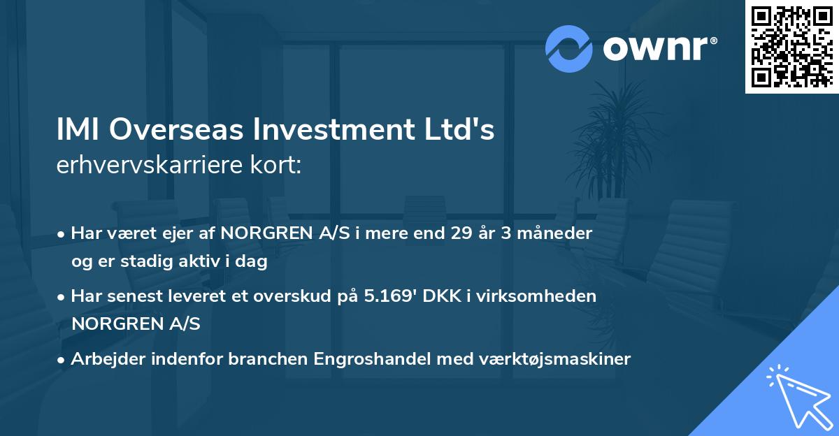 IMI Overseas Investment Ltd's erhvervskarriere kort