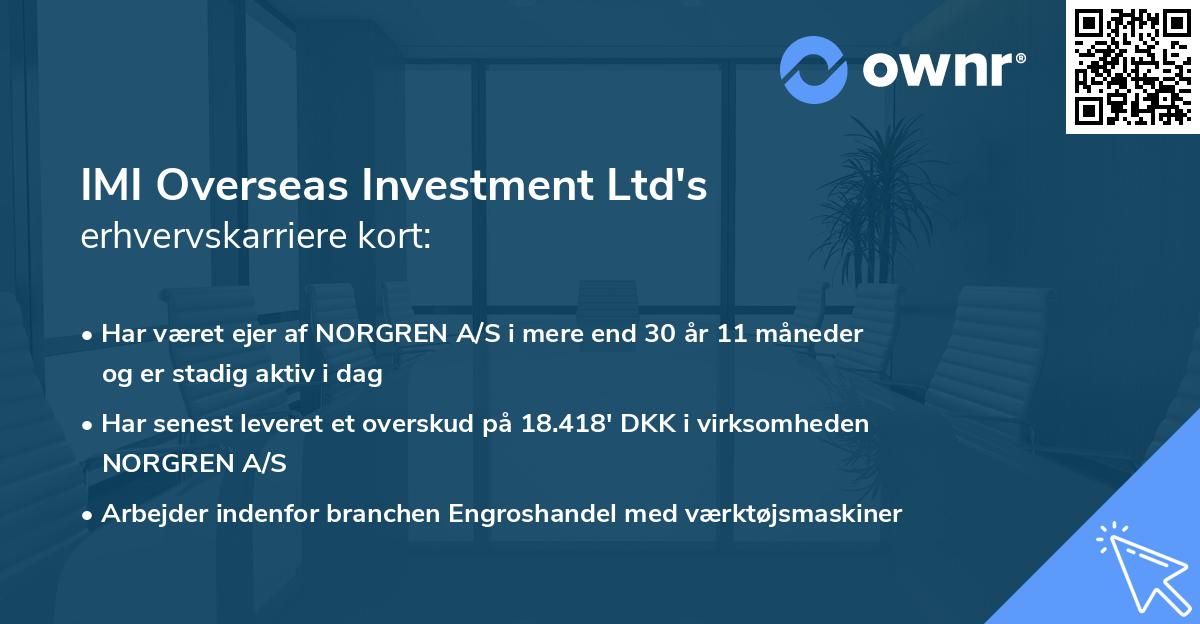 IMI Overseas Investment Ltd's erhvervskarriere kort