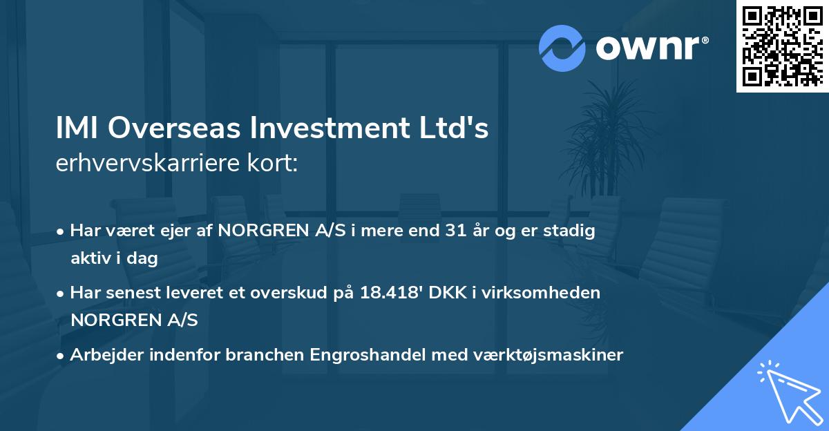 IMI Overseas Investment Ltd's erhvervskarriere kort