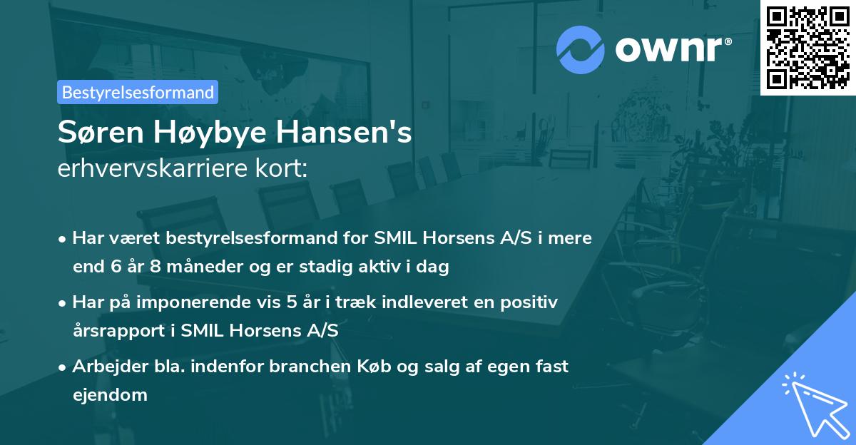 Søren Høybye Hansen's erhvervskarriere kort