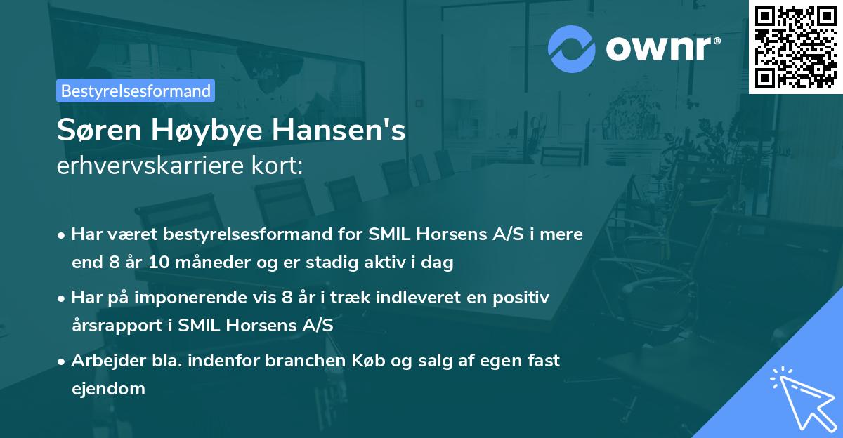Søren Høybye Hansen's erhvervskarriere kort