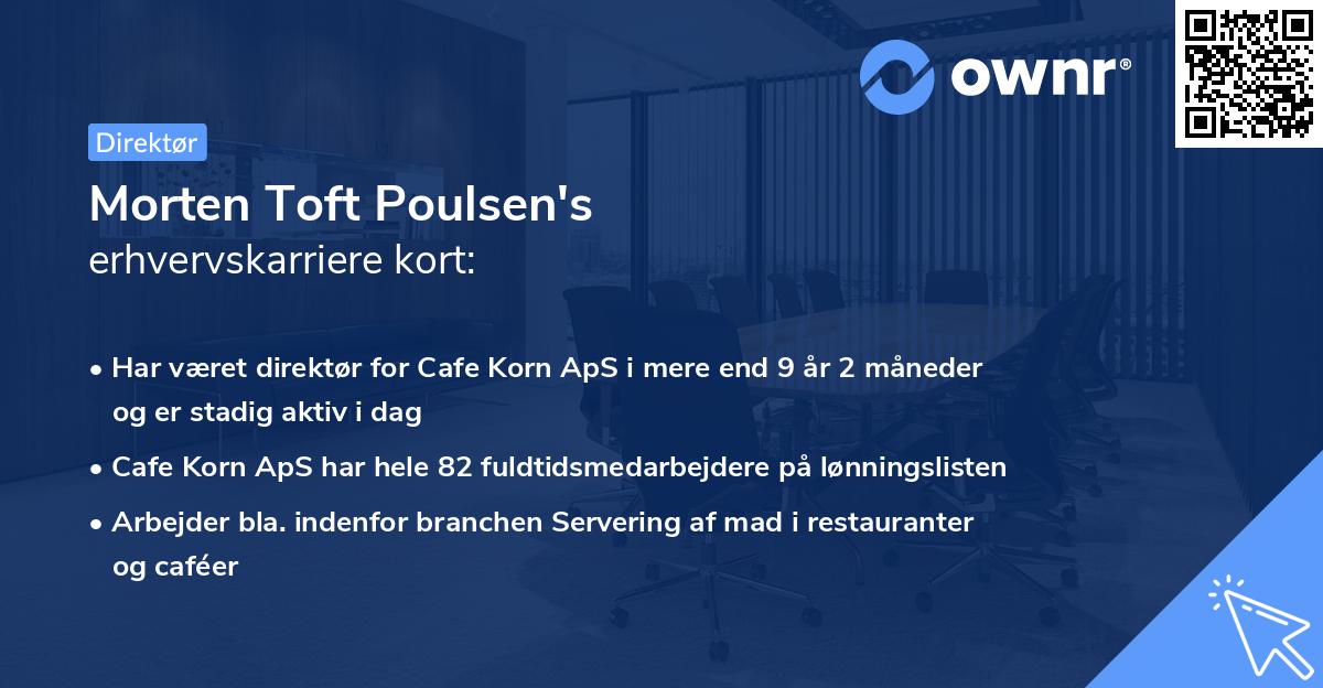 Morten Toft Poulsen's erhvervskarriere kort