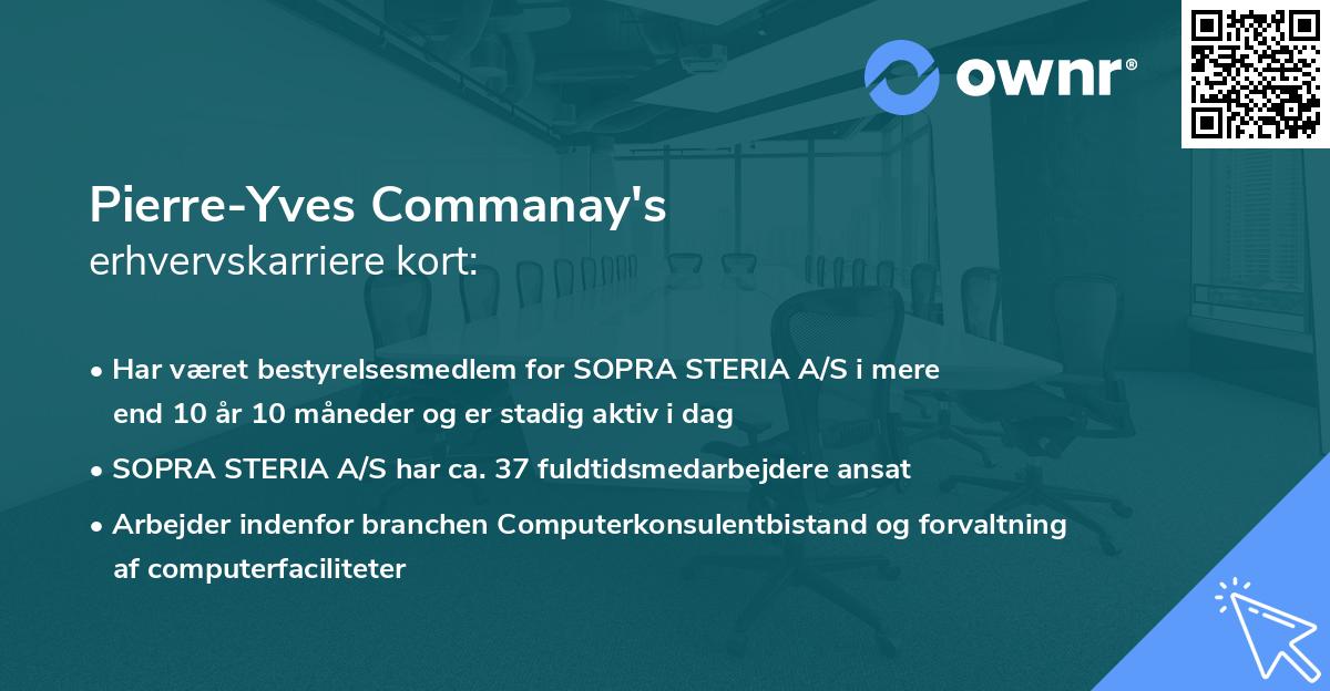 Pierre-Yves Commanay's erhvervskarriere kort