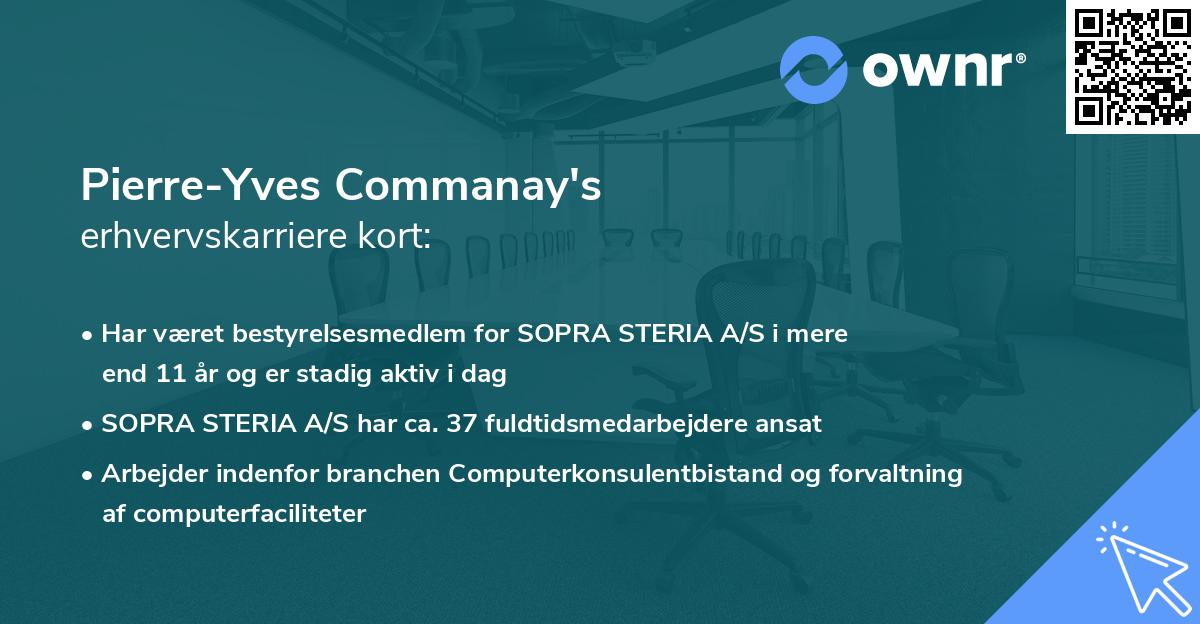 Pierre-Yves Commanay's erhvervskarriere kort