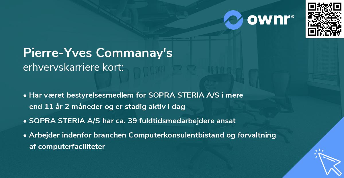 Pierre-Yves Commanay's erhvervskarriere kort