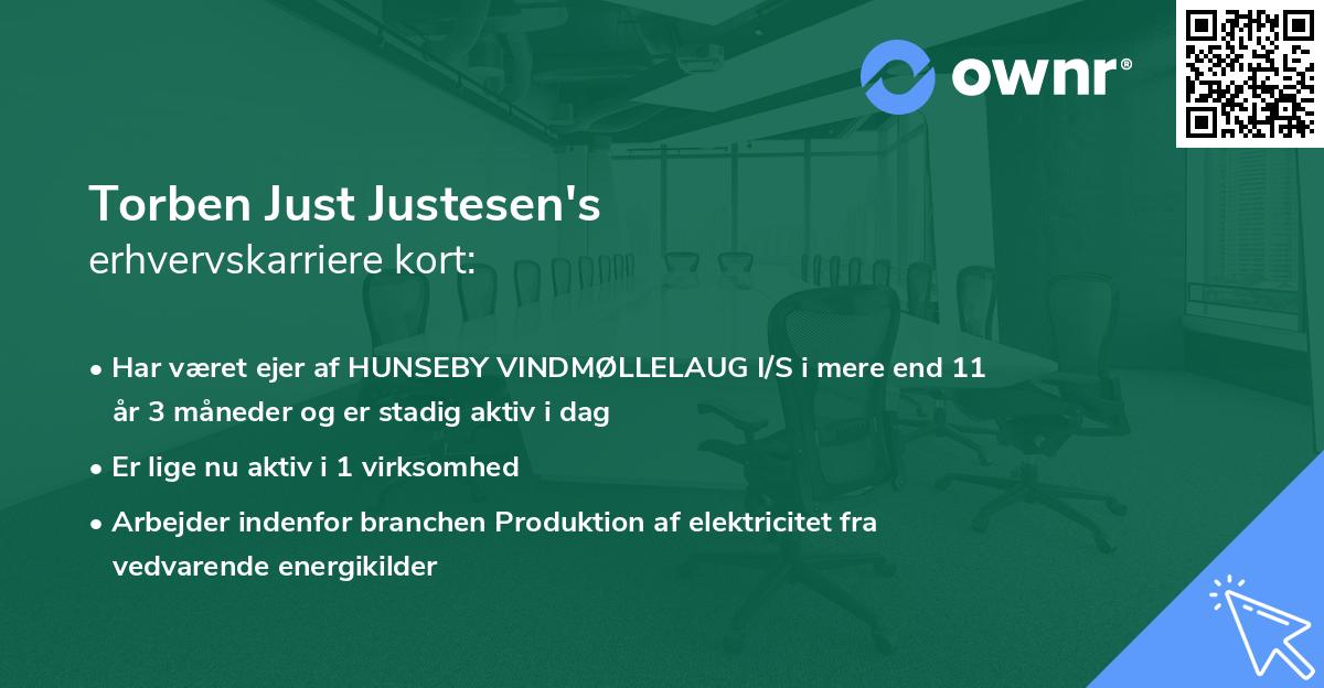 Torben Just Justesen's erhvervskarriere kort