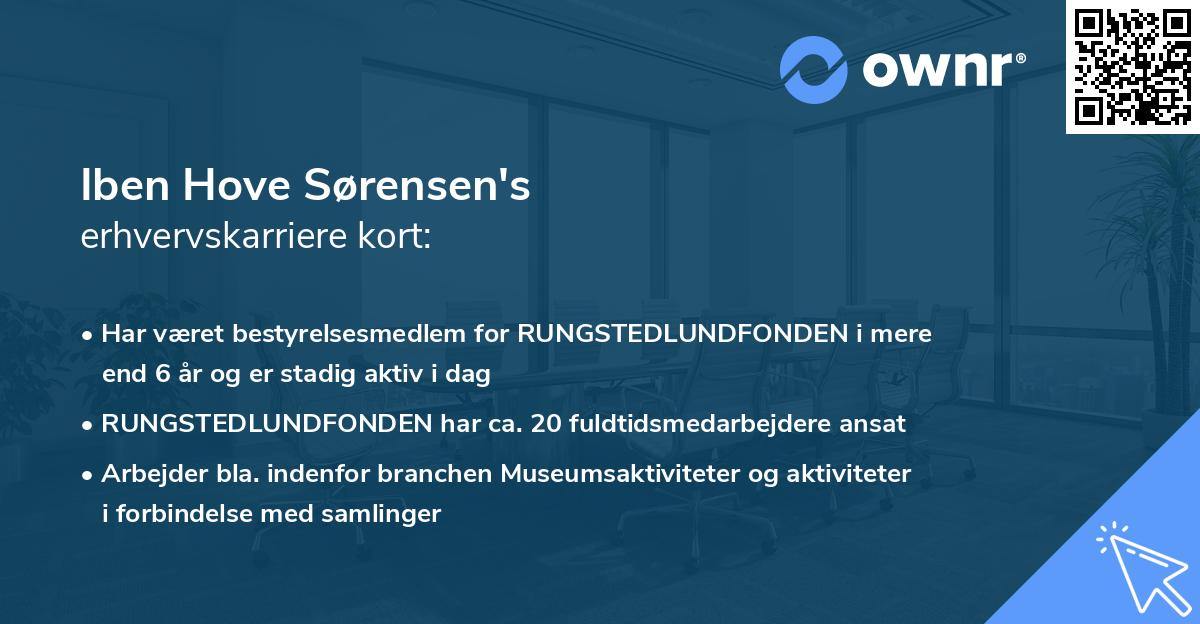 Iben Hove Sørensen's erhvervskarriere kort