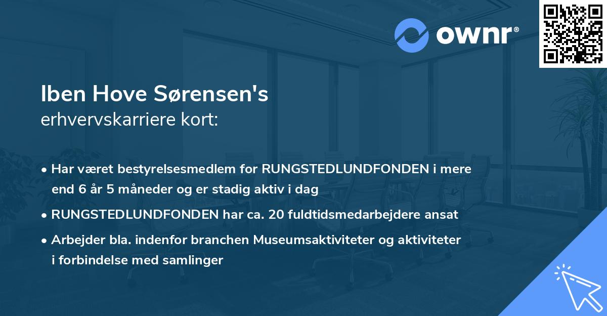 Iben Hove Sørensen's erhvervskarriere kort