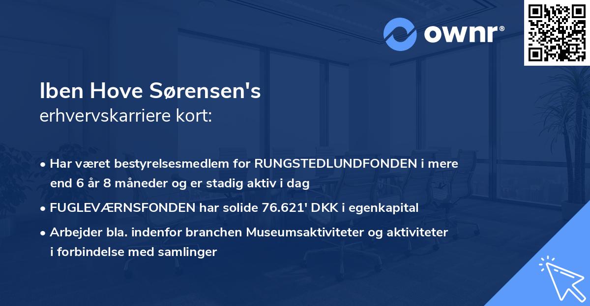 Iben Hove Sørensen's erhvervskarriere kort