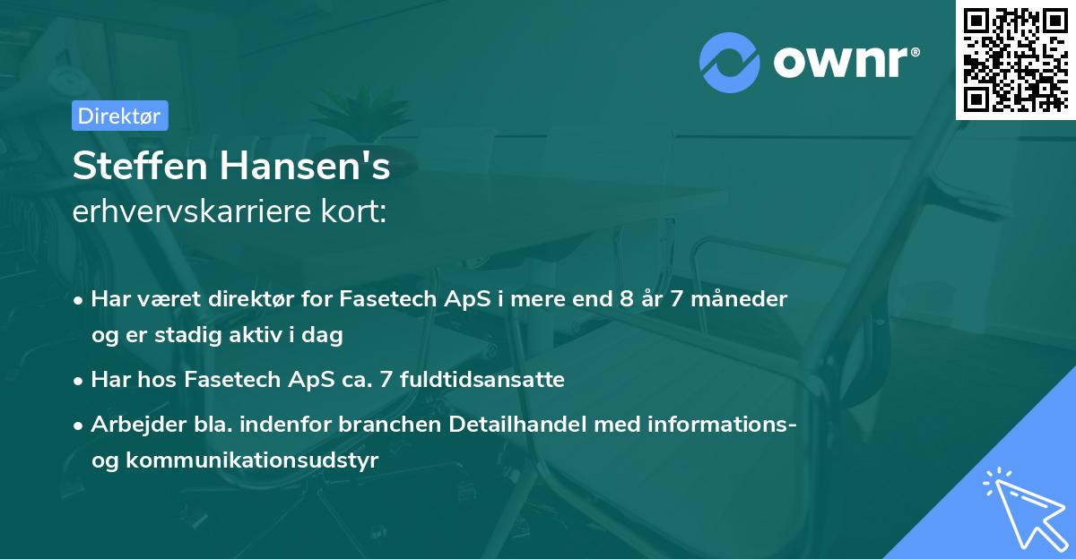Steffen Hansen's erhvervskarriere kort
