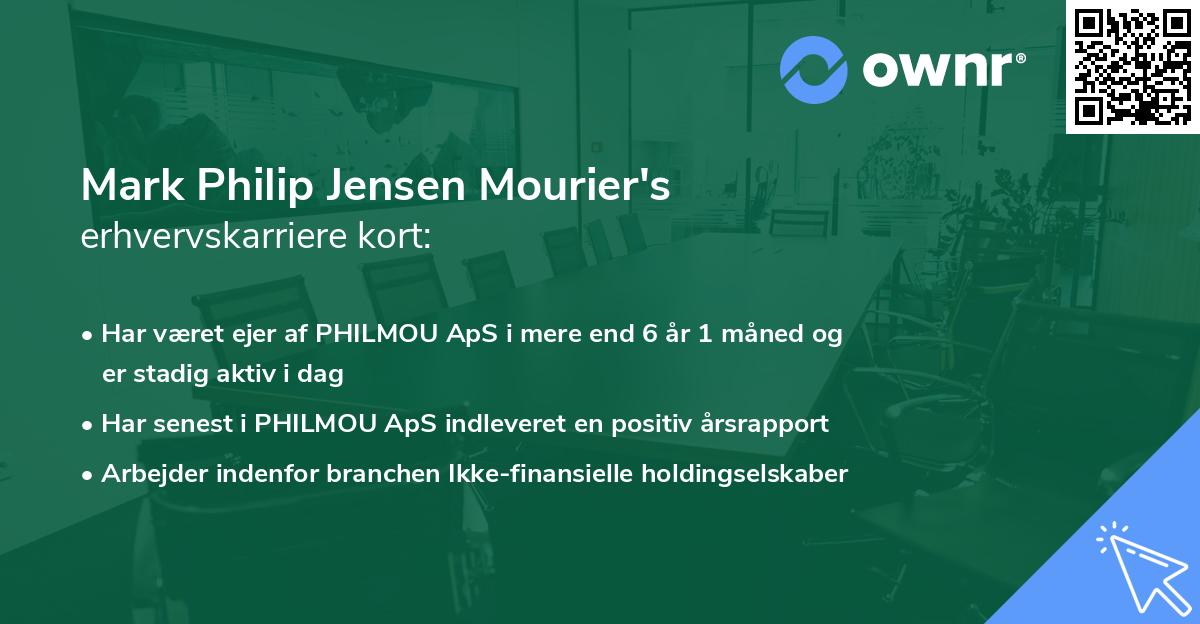Mark Philip Jensen Mourier's erhvervskarriere kort