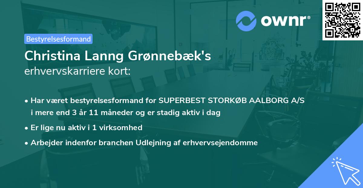 Christina Lanng Grønnebæk's erhvervskarriere kort