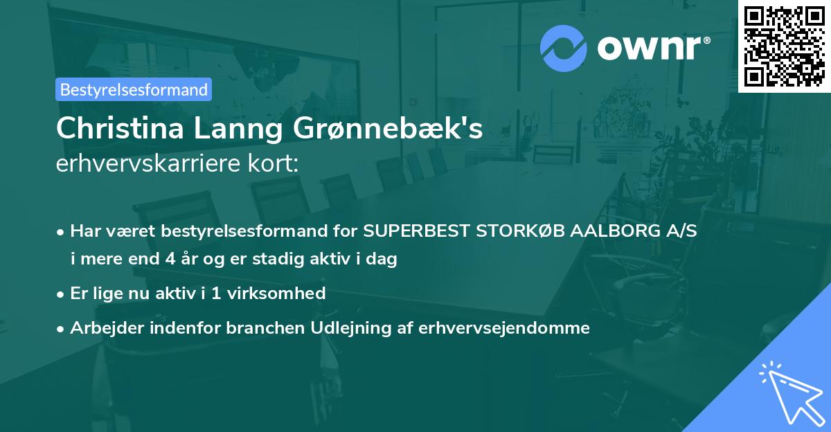 Christina Lanng Grønnebæk's erhvervskarriere kort
