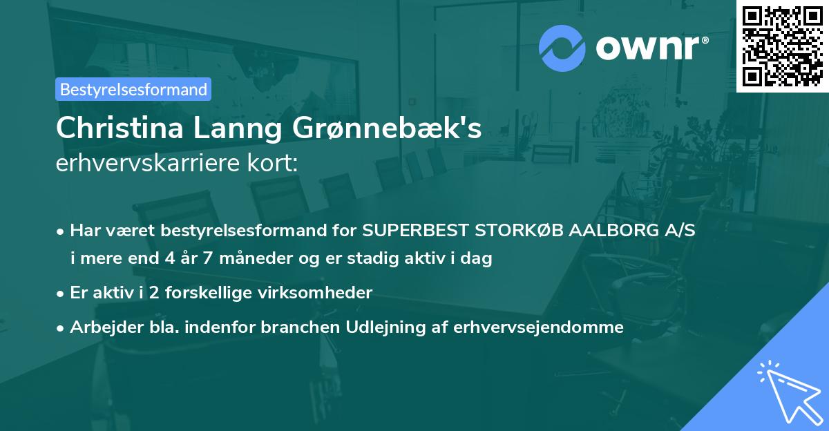 Christina Lanng Grønnebæk's erhvervskarriere kort
