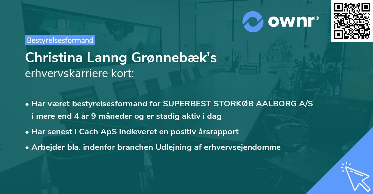 Christina Lanng Grønnebæk's erhvervskarriere kort