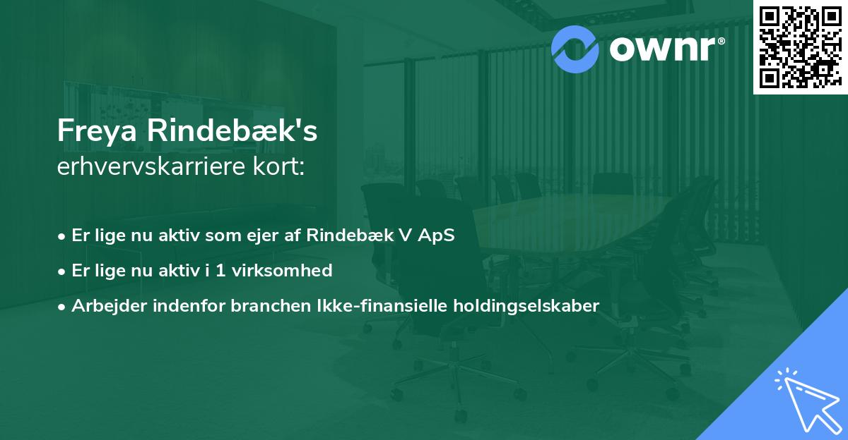 Freya Rindebæk's erhvervskarriere kort