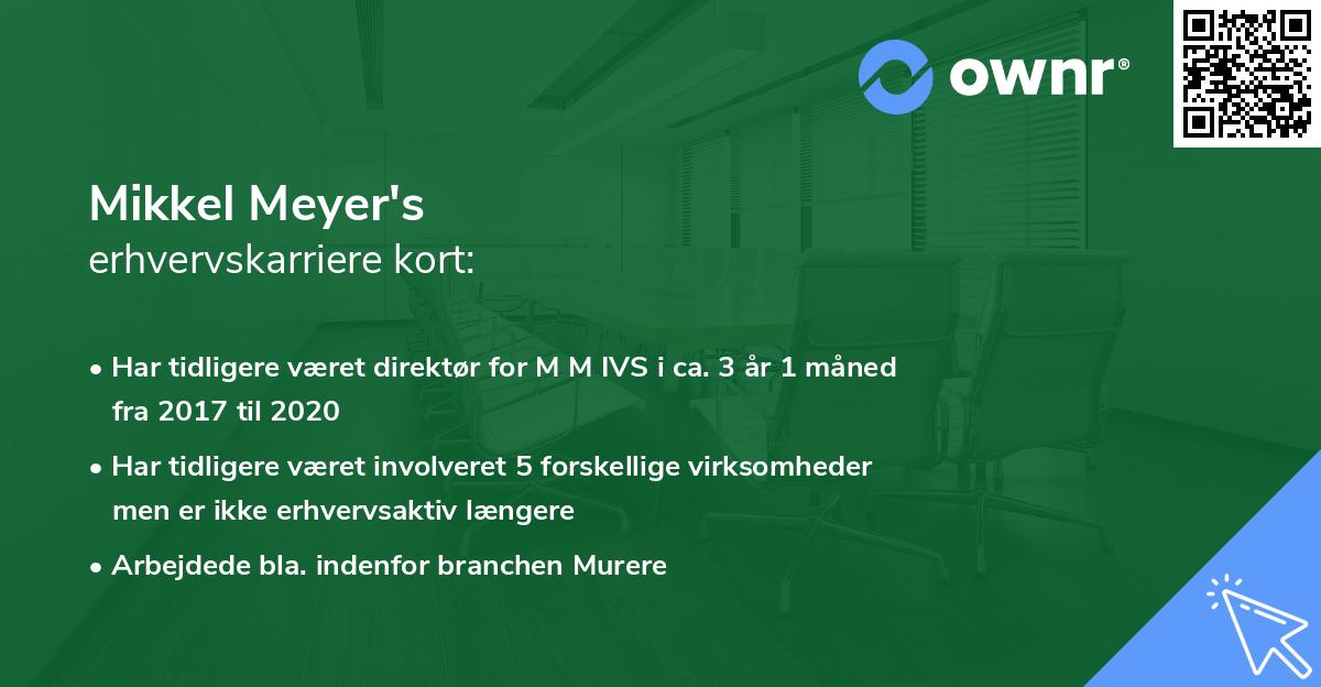 Mikkel Meyer's erhvervskarriere kort