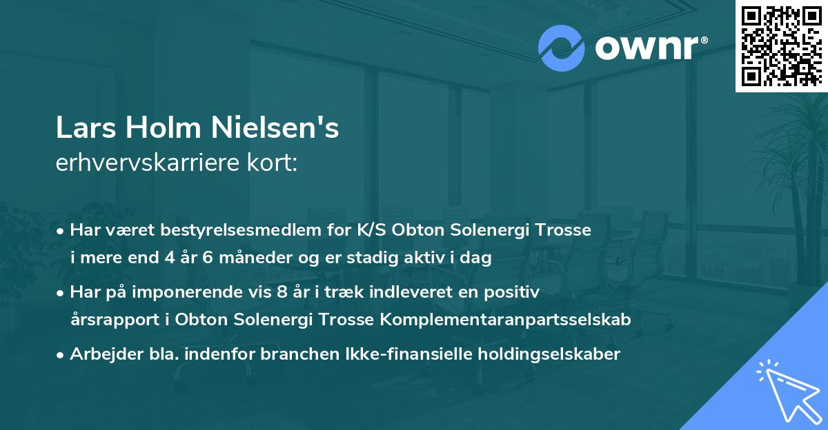 Lars Holm Nielsen's erhvervskarriere kort