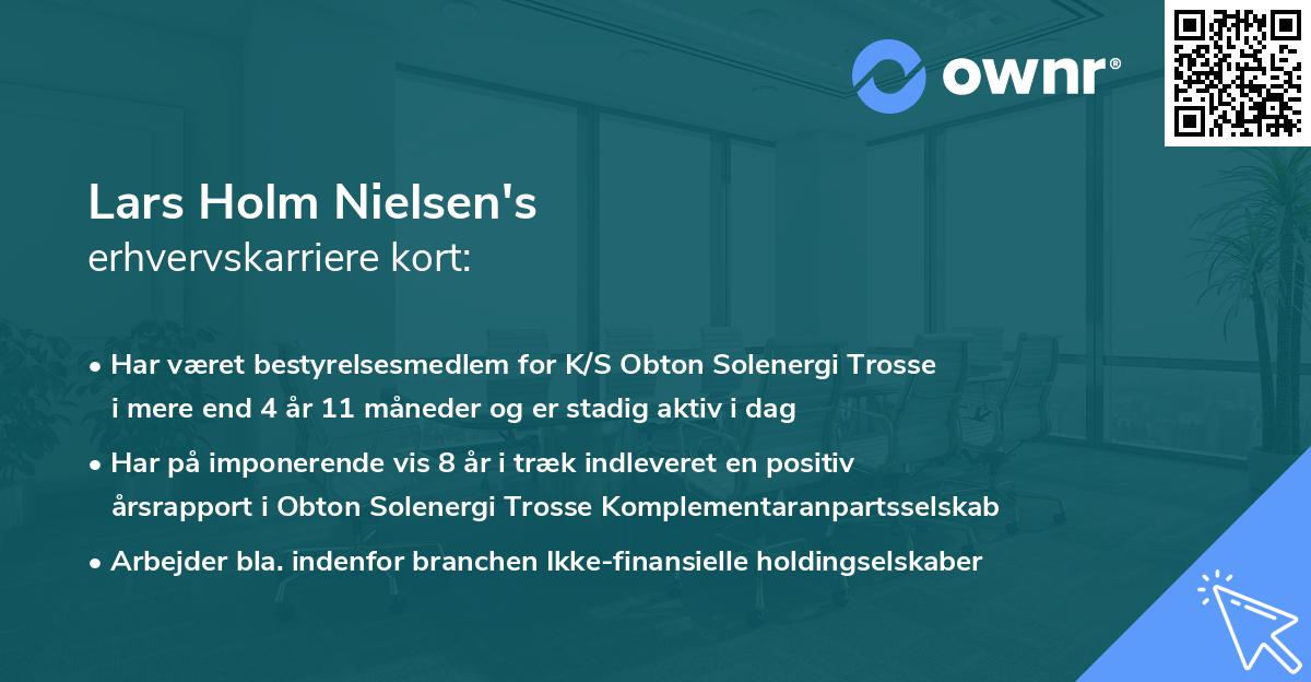 Lars Holm Nielsen's erhvervskarriere kort