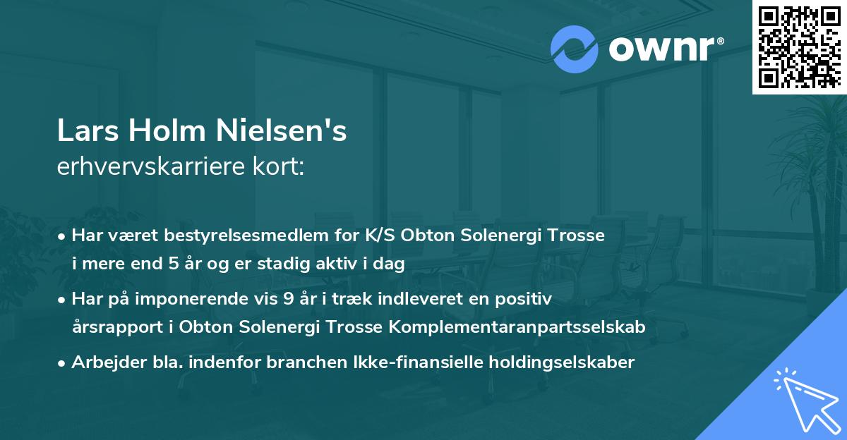 Lars Holm Nielsen's erhvervskarriere kort