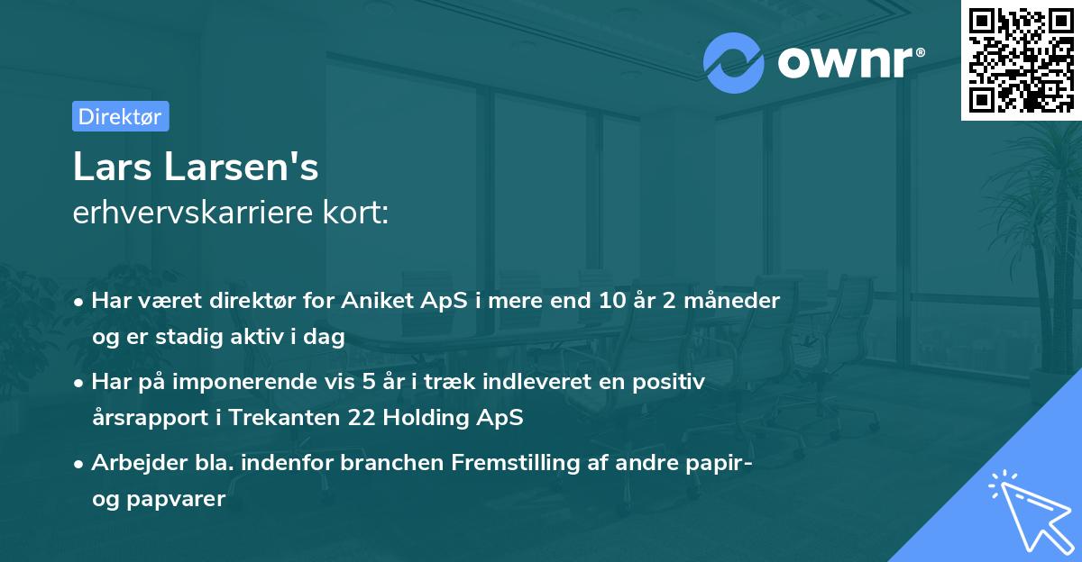 Lars Larsen's erhvervskarriere kort