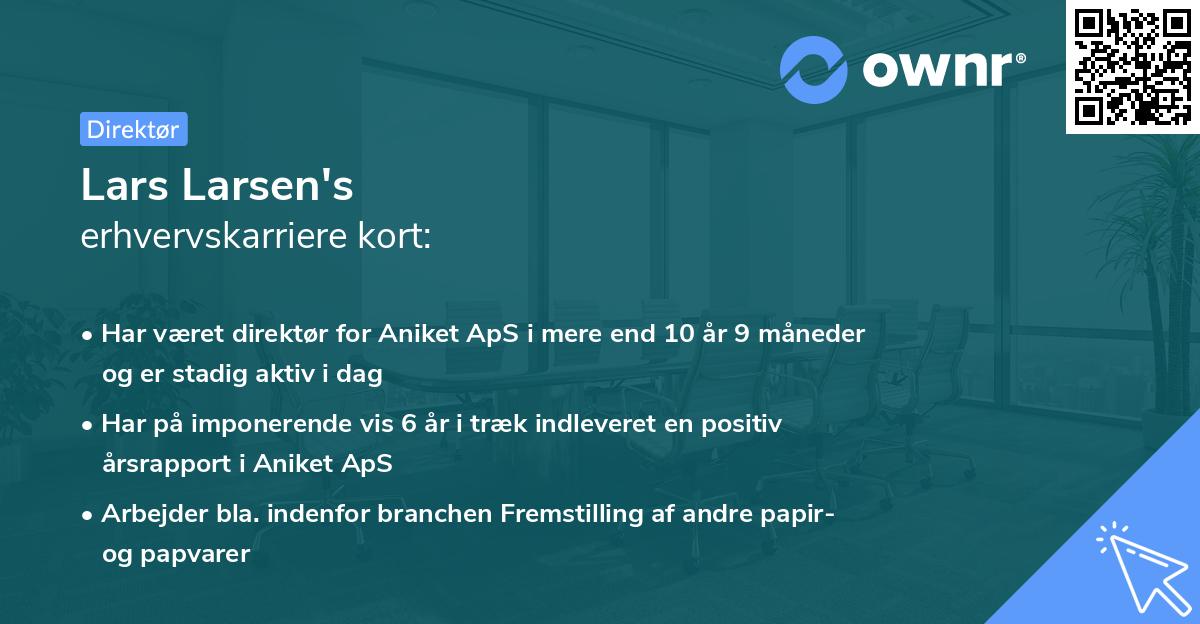 Lars Larsen's erhvervskarriere kort