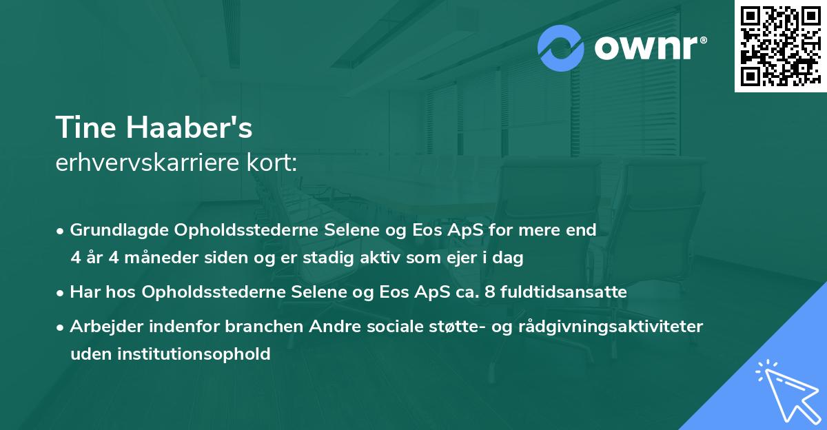Tine Haaber's erhvervskarriere kort