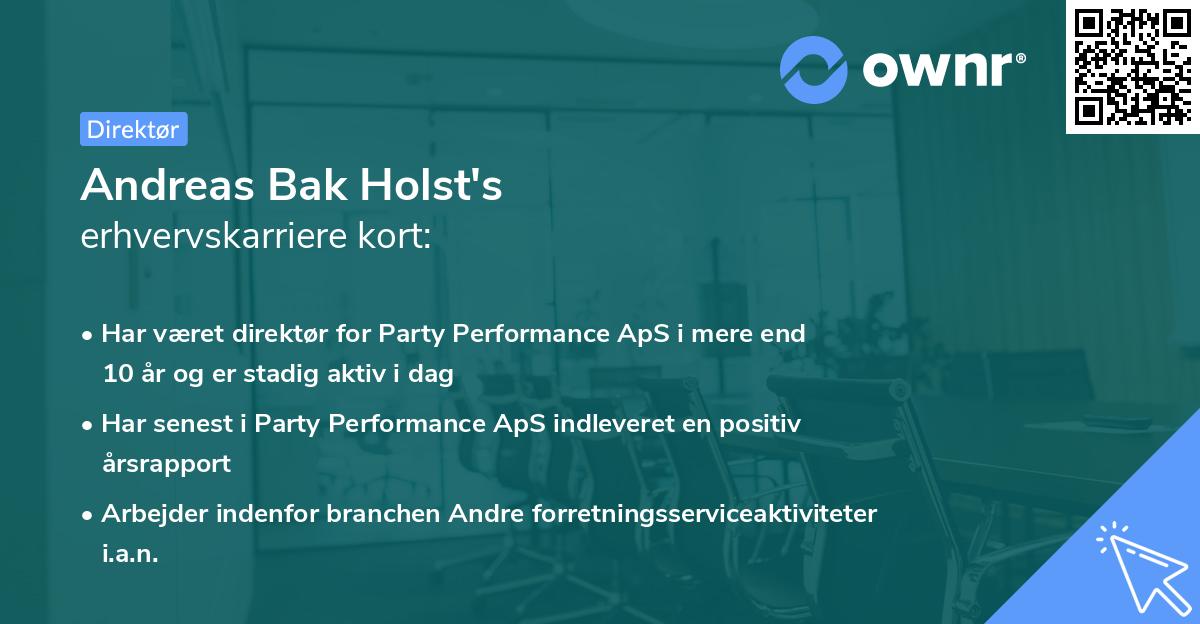 Andreas Bak Holst's erhvervskarriere kort