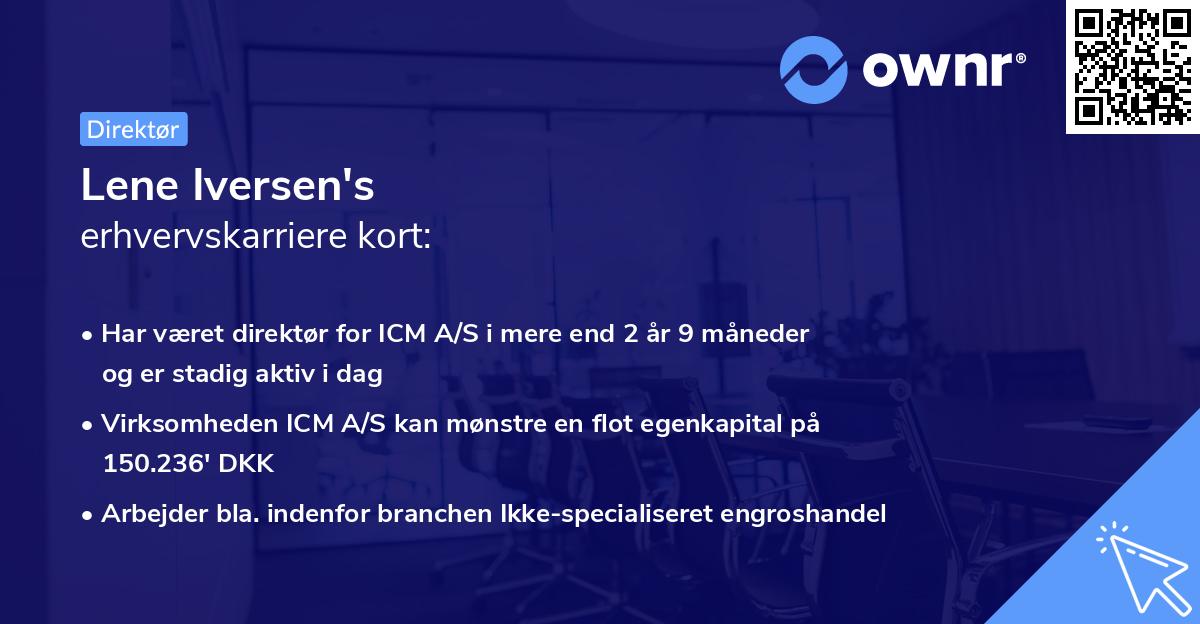 Lene Iversen's erhvervskarriere kort