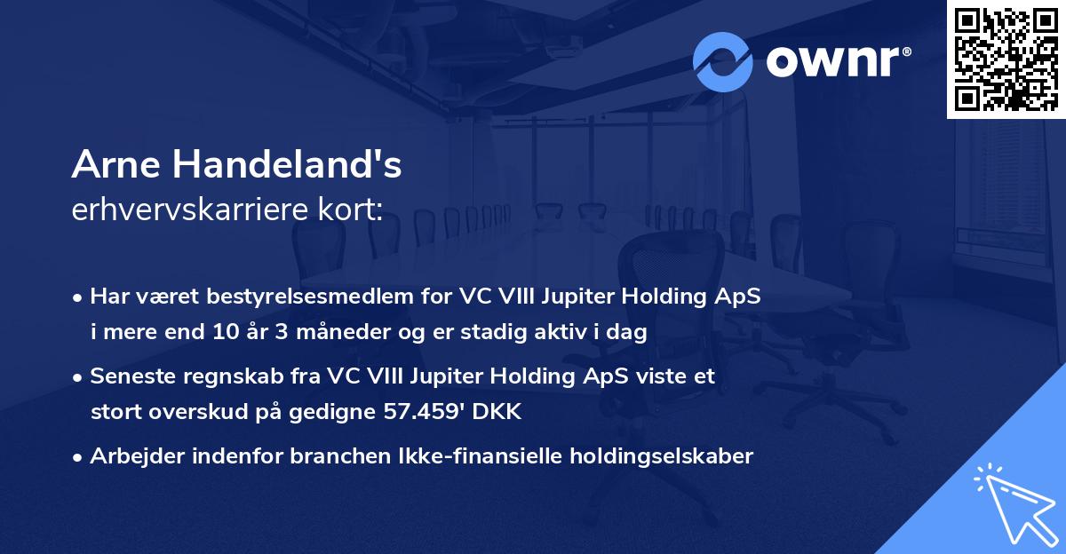 Arne Handeland's erhvervskarriere kort