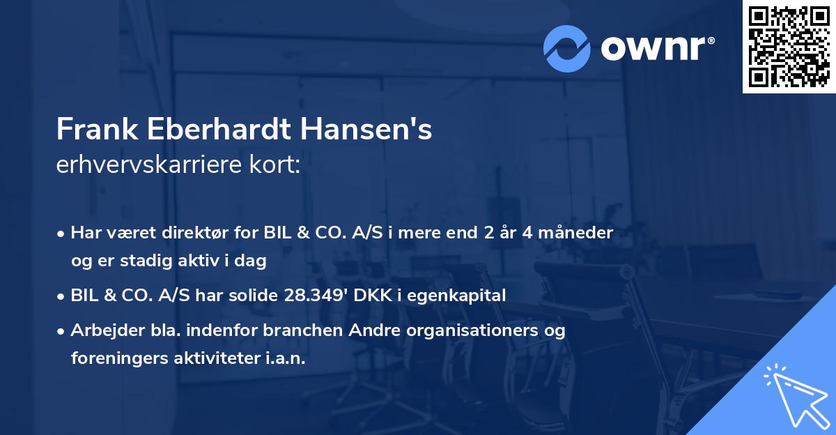 Frank Eberhardt Hansen's erhvervskarriere kort