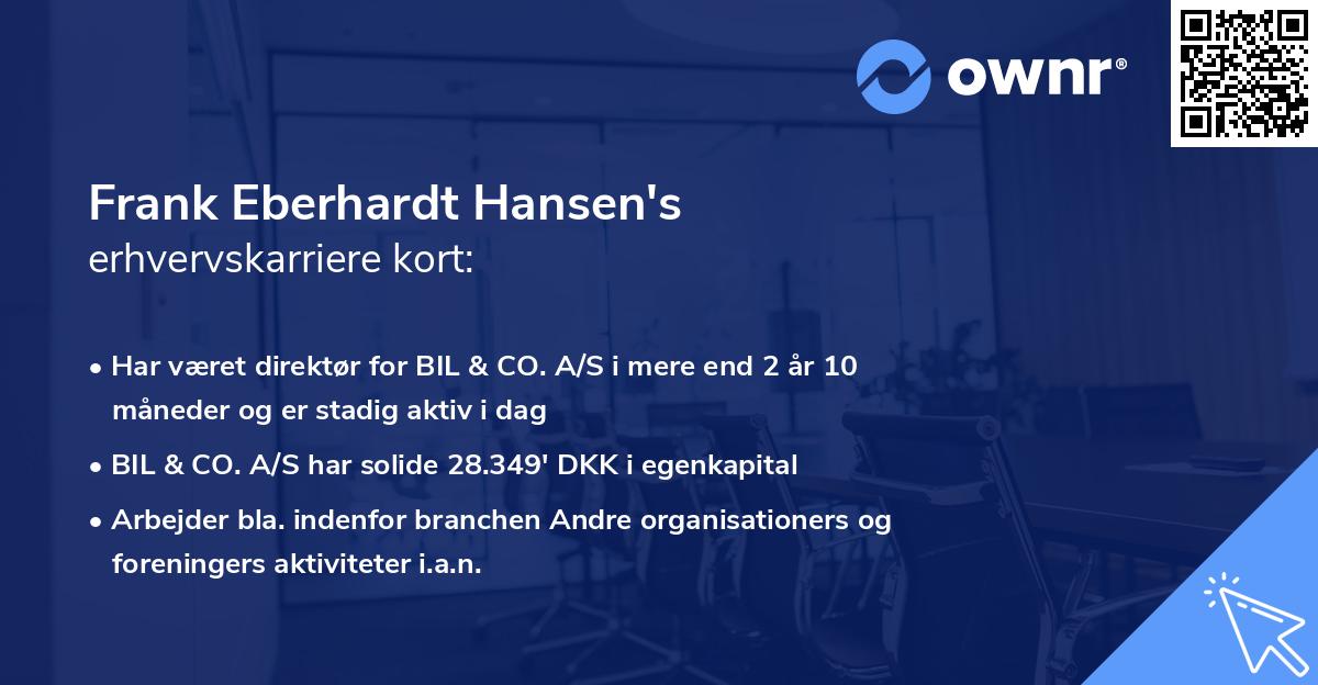 Frank Eberhardt Hansen's erhvervskarriere kort