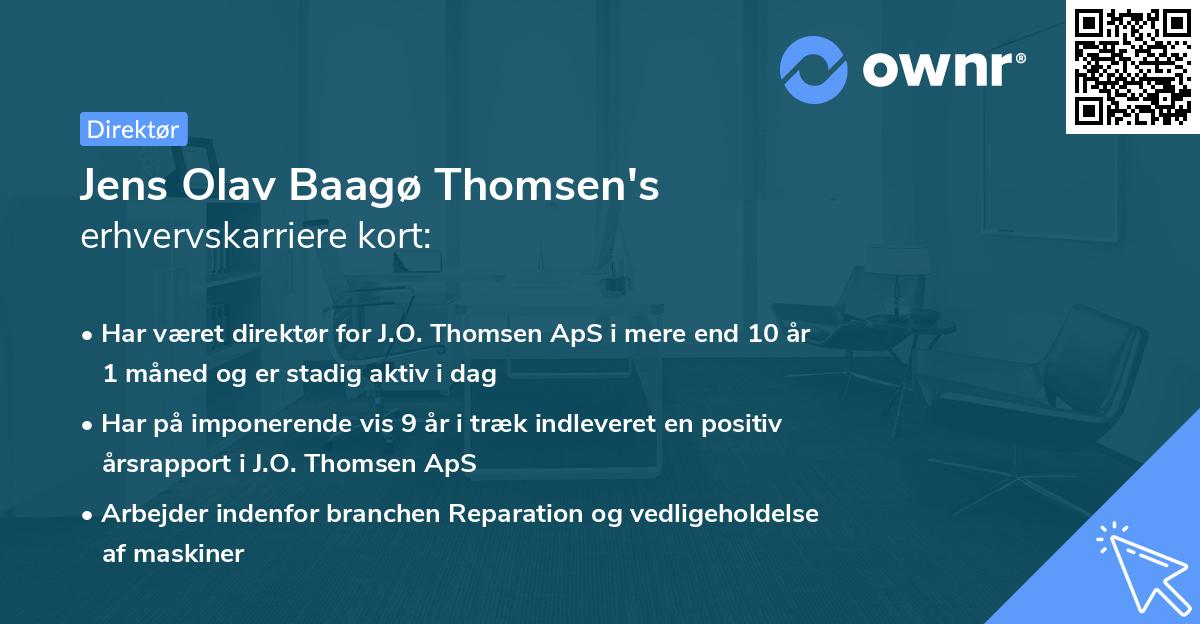 Jens Olav Baagø Thomsen's erhvervskarriere kort