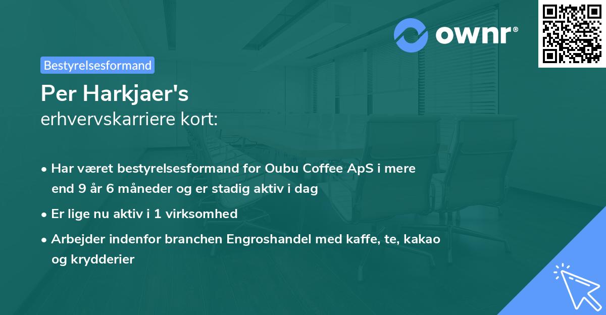 Per Harkjaer's erhvervskarriere kort