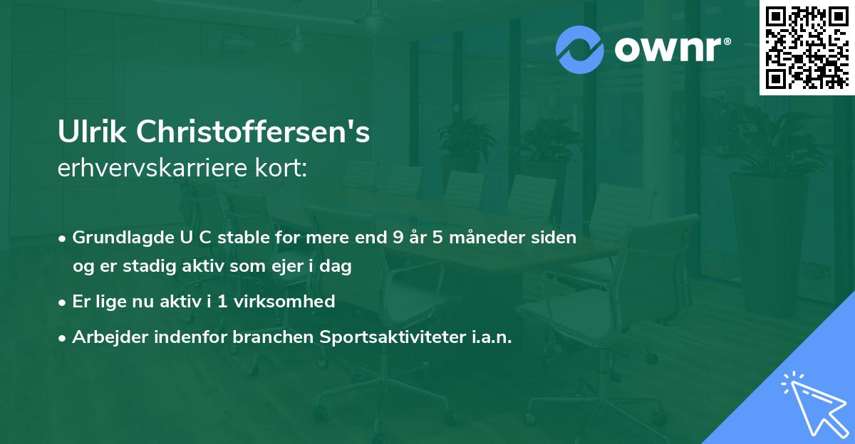 Ulrik Christoffersen's erhvervskarriere kort