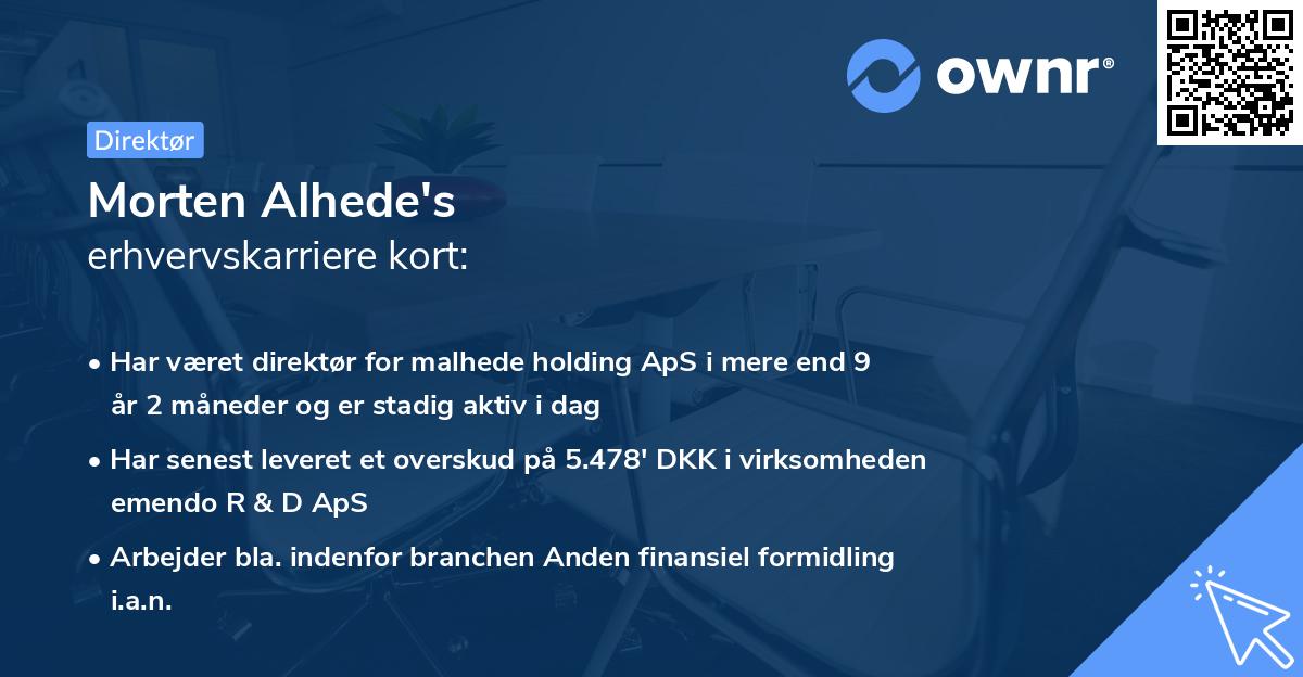 Morten Alhede's erhvervskarriere kort