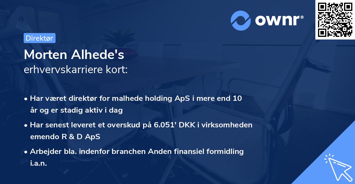Morten Alhede's erhvervskarriere kort