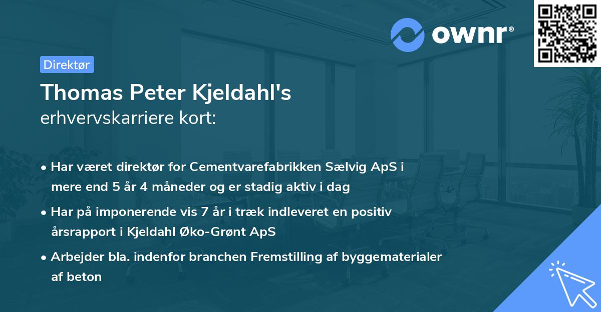 Thomas Peter Kjeldahl's erhvervskarriere kort