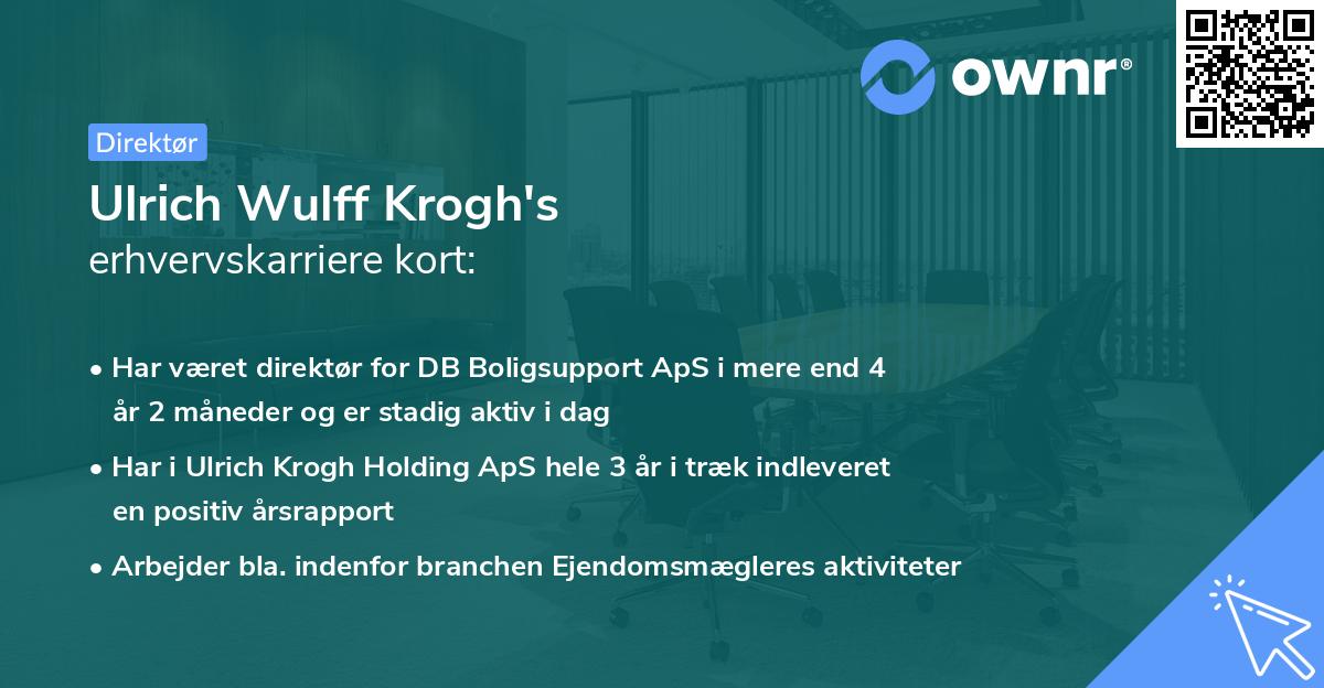 Ulrich Wulff Krogh's erhvervskarriere kort