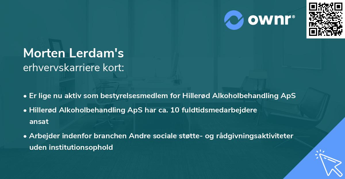 Morten Lerdam's erhvervskarriere kort