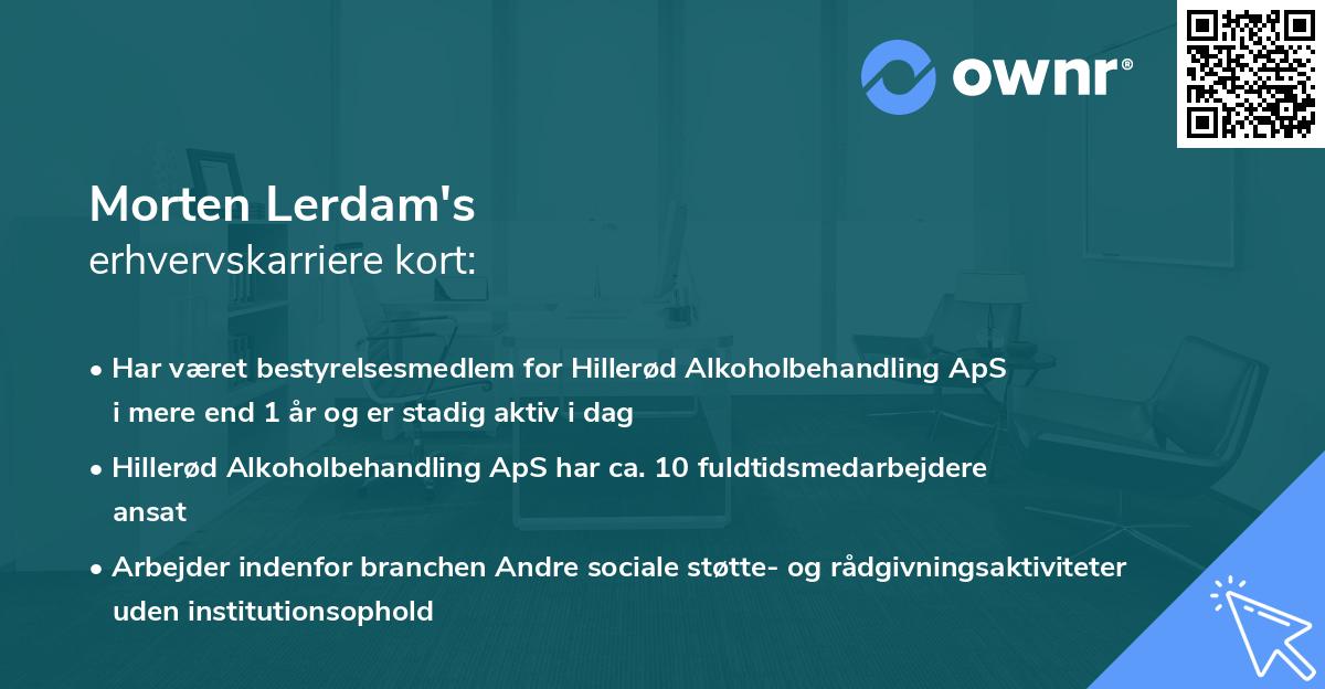 Morten Lerdam's erhvervskarriere kort