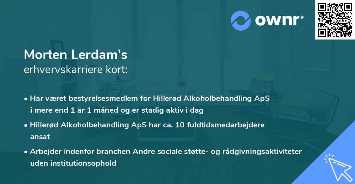 Morten Lerdam's erhvervskarriere kort