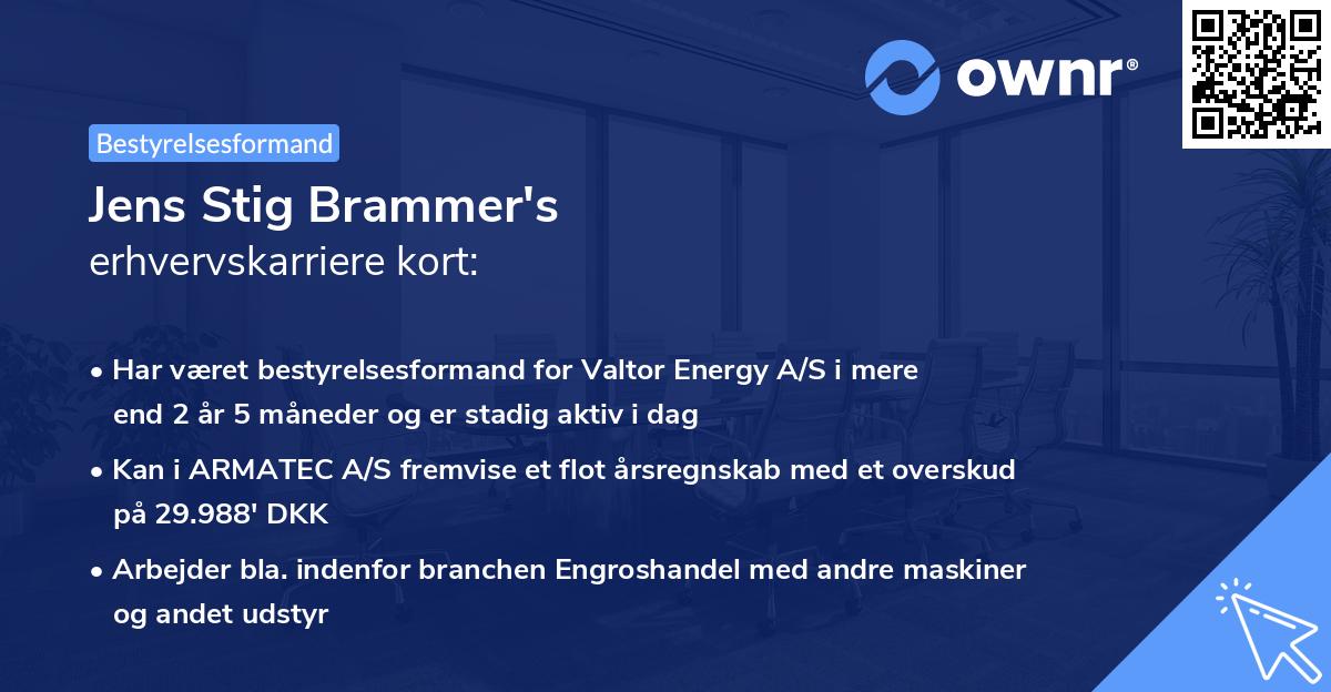 Jens Stig Brammer's erhvervskarriere kort