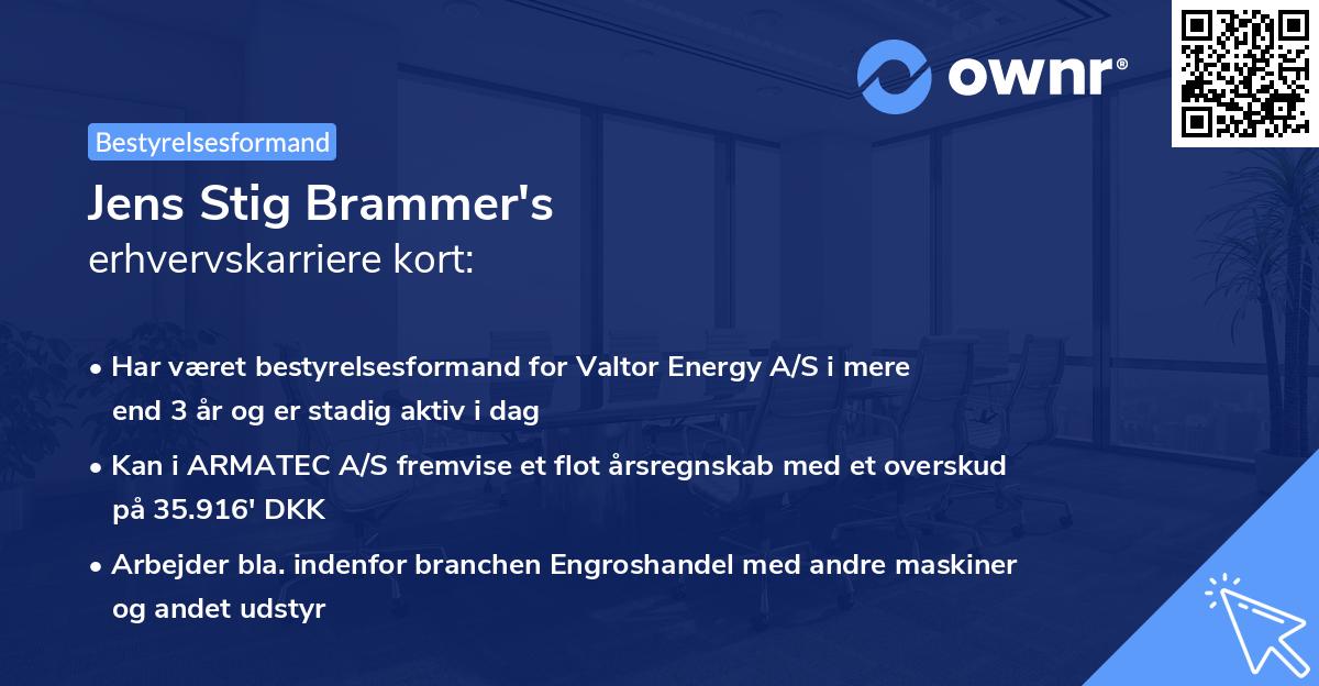Jens Stig Brammer's erhvervskarriere kort