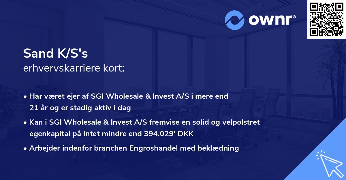Sand K/S's erhvervskarriere kort