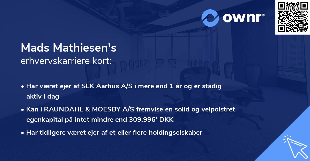 Mads Mathiesen's erhvervskarriere kort