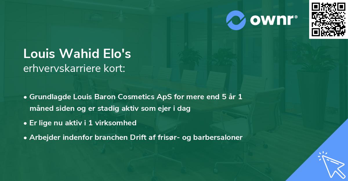 Louis Wahid Elo's erhvervskarriere kort
