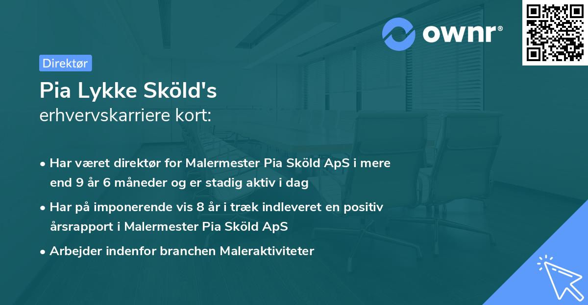Pia Lykke Sköld's erhvervskarriere kort