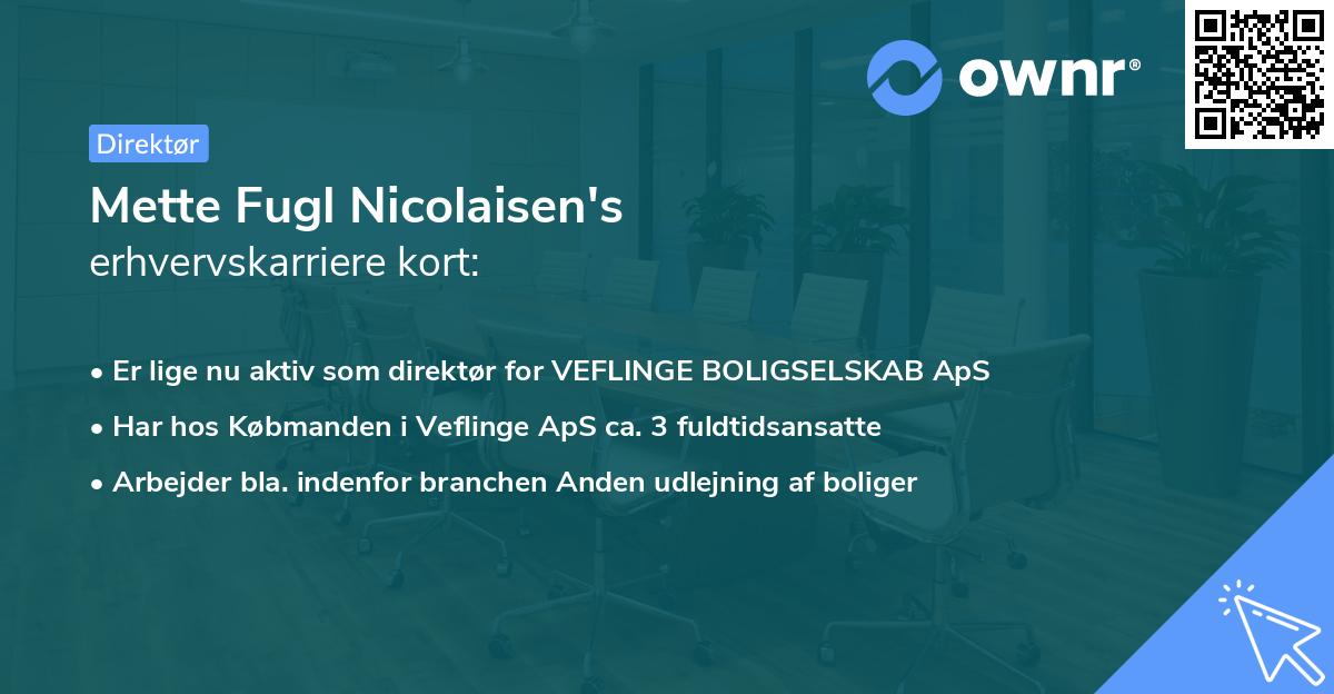Mette Fugl Nicolaisen's erhvervskarriere kort